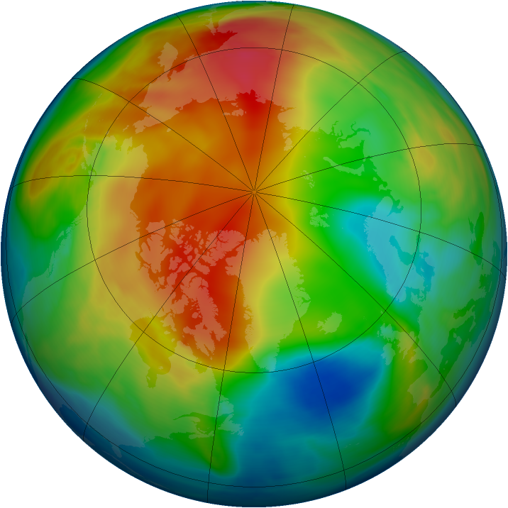 Arctic ozone map for 16 January 2006